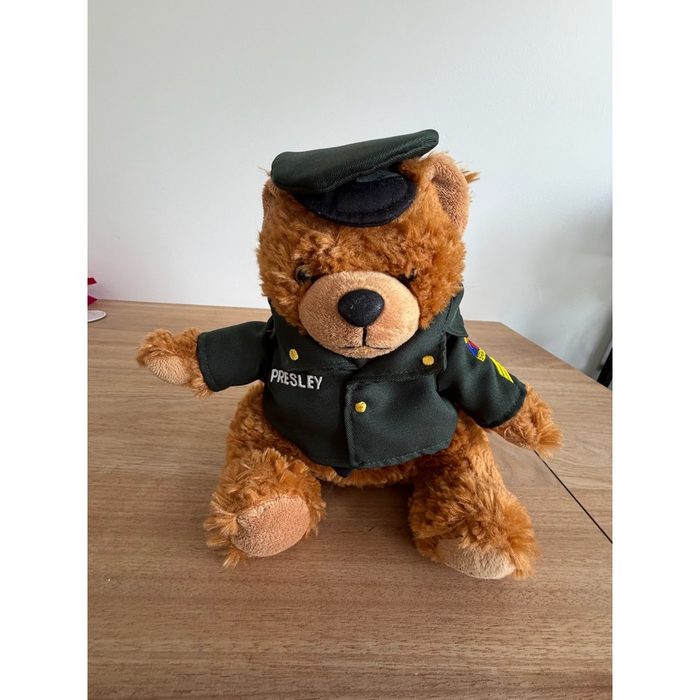 Elvis Presley Signature Collection US Army Military Uniform Teddy Bear Plush 12"